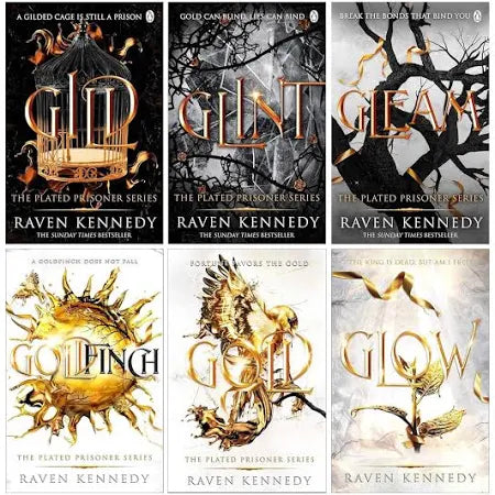 The Plated Prisoner Series by Raven Kennedy 6 Books Collection Set (Gild, Glint, Gleam, Glow, Gold and Goldfinch)