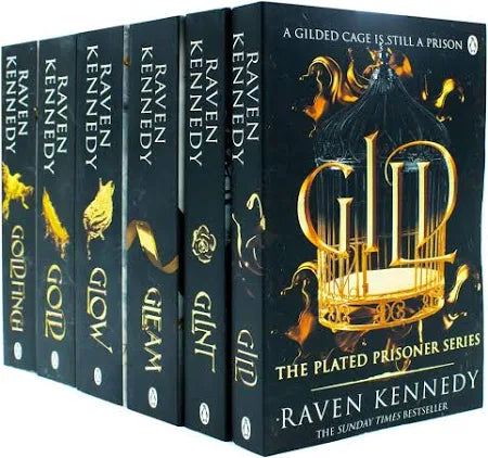The Plated Prisoner Series by Raven Kennedy 6 Books Collection Set (Gild, Glint, Gleam, Glow, Gold and Goldfinch)